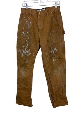 Carhartt Double Knee Carpenter Pants Mens tag sz 32X32 Loose Fit Workwear Paint